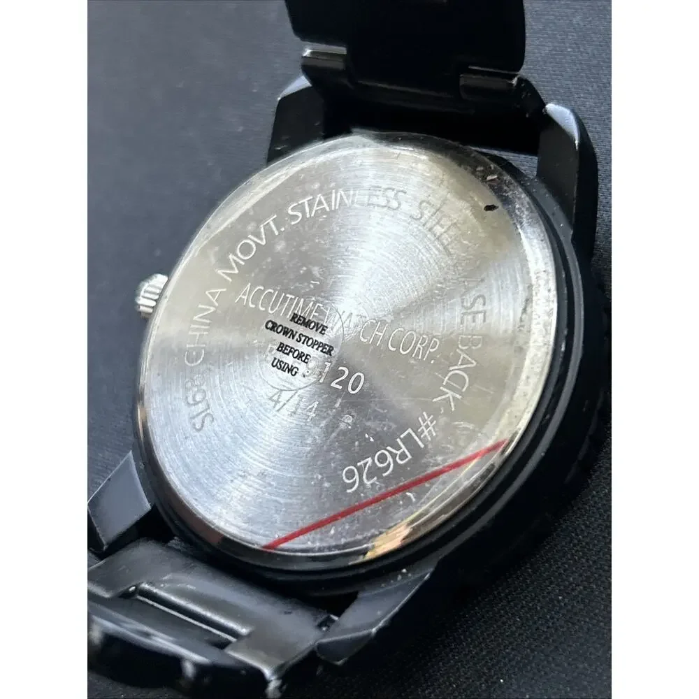 Accutime Black Dial And Band Men’s Quartz Watch